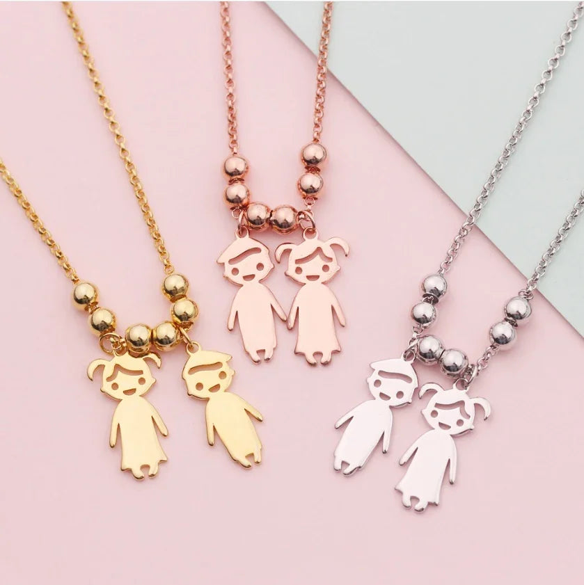 Collar de acero inoxidable para niños y niñas de JewerlyDreams, diseño creativo y personalizado en estilo europeo y americano.