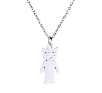 Collar de acero inoxidable para niño y niña, diseño personalizado con aleación, estilo europeo y americano, de JewerlyDreams.