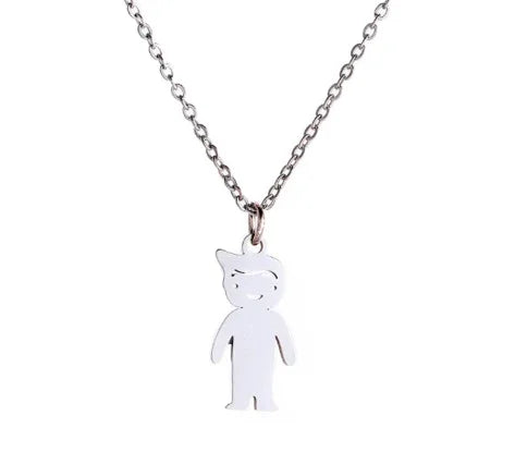 Collar de acero inoxidable con diseño creativo para niño y niña, de la marca JewerlyDreams, estilo europeo y americano.
