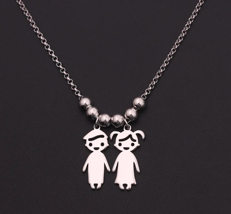 Collar de acero inoxidable para niños y niñas de JewelryDreams, diseño creativo y personalizado en estilo europeo y americano.