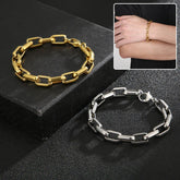 Pulsera de acero titanio para hombres con diseño geométrico hip-hop, joyería moderna y estilizada de JewelryDreams.
