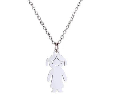 Cadena de acero inoxidable para niño y niña de JewelryDreams, diseño personalizado y moderno en estilo europeo y americano.