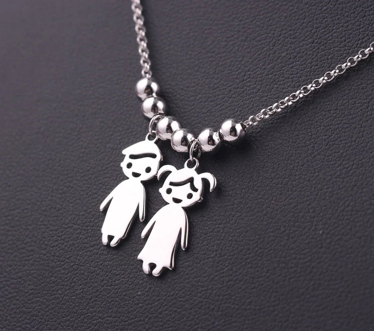 Collar de acero inoxidable con diseño creativo para niños, mujer y hombre, de la marca JewerlyDreams, estilo europeo y americano.
